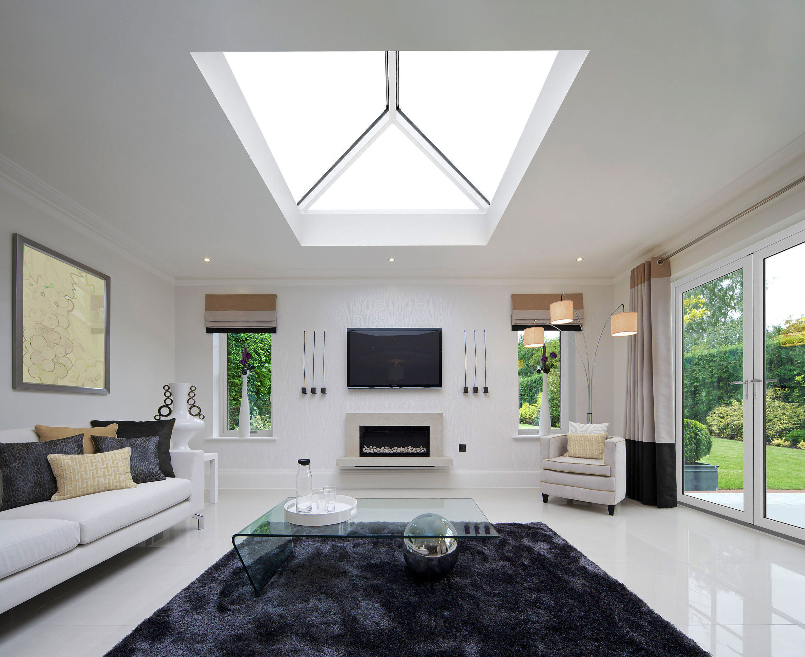 Roof lantern project in a living room