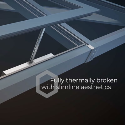 Opening ventilation vent in a Sheerline roof lantern